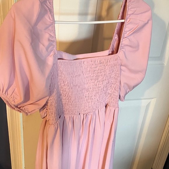 Shein Pink Dress Puff Sleeve M - Picture 5 of 5